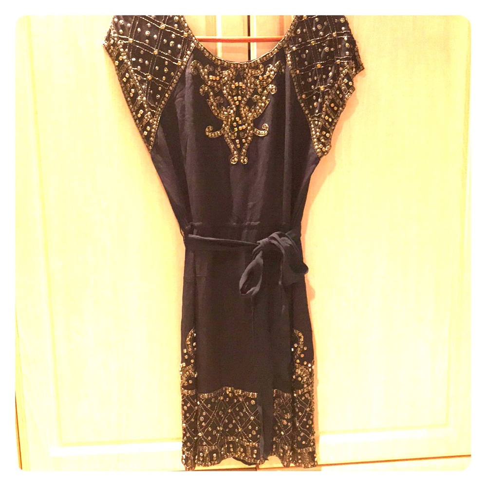 ANTHROPOLOGIE Yoana Baraschi open back beaded dress. NWOT